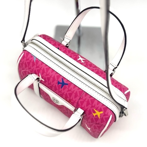 Michael Kors Small Travel Duffle Xbody Bag Dragon Fruit Multi - Picture 6 of 10